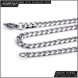 Cadena de Acero Inoxidable Chapada en Oro, Cadena de Cuerda de 7 mm de Ancho, Collar de Moda para Mujer, Cadena Dorada Plana para Hombre - Product Image 4