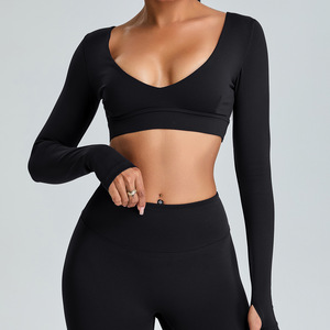 Sweat-shirts à manches courtes pour femmes, coupe ajustée, respirants, légers, avec logo personnalisé, nouveaux styles, col rond, pour la salle de sport - Product Image 5