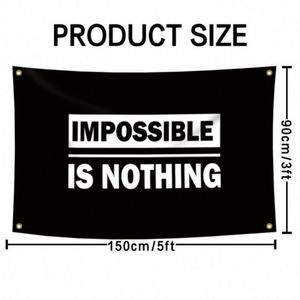 Premium Fabric Good Quality Best Price 3x5ft 90x150cm Custom Impossible Is Nothing <b>Flags</b> - Product Image 2