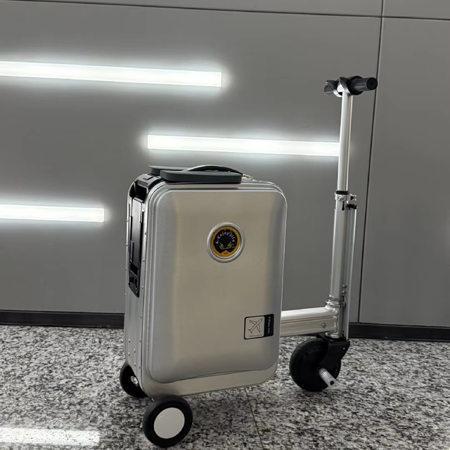 Anluosen Smart Electric Aluminum Alloy Frame Scooter Luggage Unisex Stable Travel Boarding Suitcase