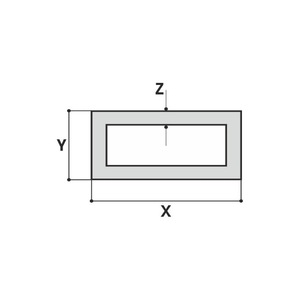Profilé d'aluminium brut rectangulaire, dimensions 20x10x1,5 mm, 200x100x4 mm, longueur 6000 mm, alliage 6060 T5, section carrée - Product Image 5