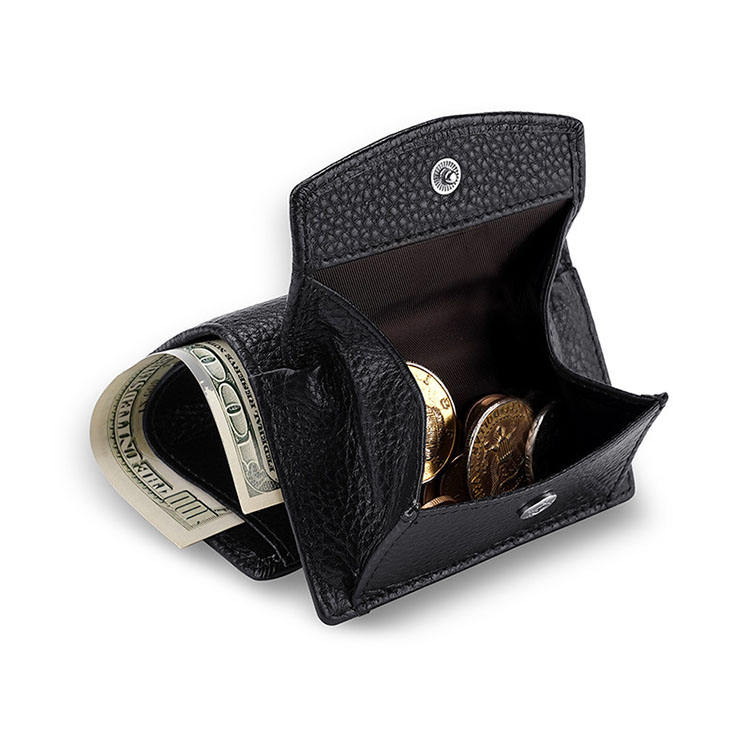 Wholesale Genuine Oil Wax Leather Custom Zipper Pouch Storage Travel Coin  Change Purse for Women