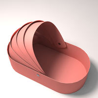 Boîte cadeau en papier cartonné de haute qualité, forme berceau pour bébé, design nouveau, pour anniversaire de bébé