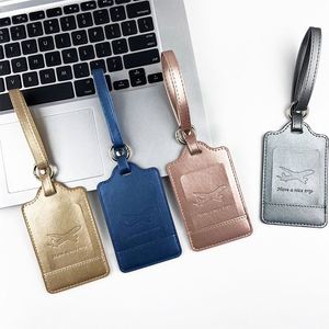Wholesale Fashionable Custom PU Material Luggage <b>Tag</b> Pure Color ID <b>Name</b> Card Cover Travel Baggage <b>Tag</b> - Product Image 4