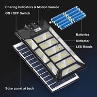 Lampe solaire LED tout-en-un 1000W 5000W avec capteur, IP65, pour éclairage de rue, mur et extérieur, télécommande pour cour et route