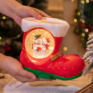 Creative New Christmas <b>Boots</b> Music Lights Battery/USB Powered Christmas Decoration Gifts Crafts Music <b>Box</b> Crystal Snowball Gift - Product Image 4