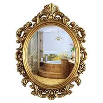 gold color antique plastic frame mirror for supper market supply