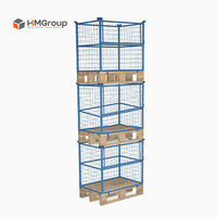 Cage en maille pliable et empilable sur mesure pour entrepôt, adaptée aux palettes Euro