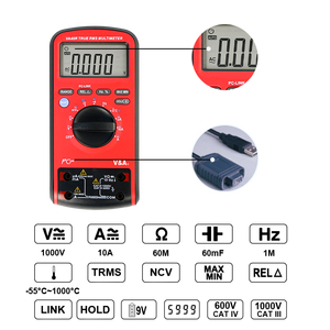 Multimètre numérique VA40R CAT IV, plage automatique, 1000V, DDM, NCV, sans contact, USB, graphique à barres, 6000 points, DC AC, 60MΩ, 6mF, 1Mhz - Product Image 2