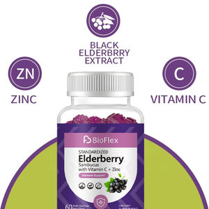 Chine Factory Outlet Wholesale OEM Logo Saveur Vegan Organic Black Elderberry Gummy Supplément pour le soutien Testé par des tiers - Product Image 2