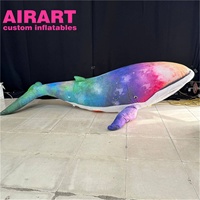 Baleine gonflable de décoration intérieure LED, baleine gonflable de thème d'océan d'accessoires d'activité pour l'affichage