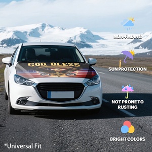 Copri Cofano per il 250° Anniversario di <span class=keywords><strong>God</strong></span> <span class=keywords><strong>Bless</strong></span> America 1776-2026, con Aquila e Croce Cristiana, Maschera Auto Elasticizzata per Eventi Religiosi, Bandiera USA - Product Image 5