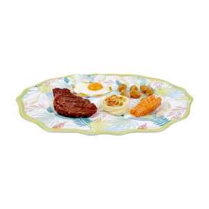 Ristorante dell'hotel Buffet vassoio cibo in plastica <span class=keywords><strong>grandi</strong></span> <span class=keywords><strong>piatti</strong></span> <span class=keywords><strong>da</strong></span> <span class=keywords><strong>portata</strong></span> 20 pollici foglia disegno melamina ovale piatto - Product Image 2