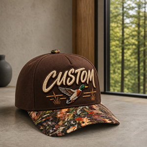 Casquette de baseball personnalisée avec broderie 3D, visière camouflage, chasse, pêche, casquette de camionneur, vente en gros OEM - Product Image 3