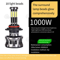 Phare G55 Haute Puissance, Ampoule LED 360 Degrés, 6, 8, 10 LED latérales, Phare H4 HB3 HB4, Lampe de Voiture 10 LED latérales