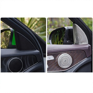 ชุดครอบลำโพง Burmester สแตนเลสสตีล 4 ชิ้น สำหรับตกแต่งภายในรถยนต์ Mercedes-Benz C-Class - Product Image 3