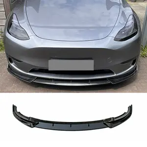 Fabriek Directe Verkoop Modificatie Stuk Voor 2020-2023 Tesla Model Y Koolstofvezel Voorbumper Lip Splitter V Stijl 3 Stuks
