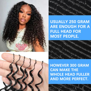 ผมต่อแบบโครเชต์ 12A ลอนลึก แบบไม่มีปม แยกเส้นสำเร็จรูป ลอนน้ำ แบบขนนก ผมแท้แบบมัด สำหรับถักเปีย - Product Image 3