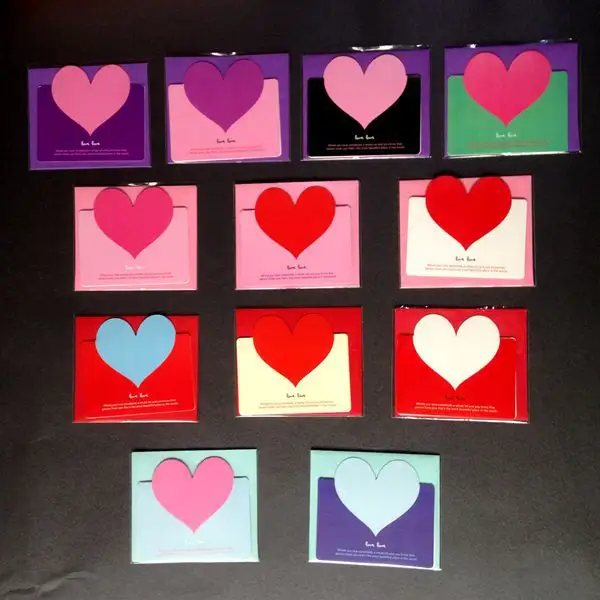 Creative Love Greeting Card Wishing Valentine's Day Greeting Card Heart Shaped Cards Message Envelope