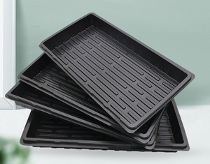 Plateau de culture de légumes Microgreens Plateau de rangement pour pots de semis de plantes florales Plateau plat en plastique <span class=keywords><strong>noir</strong></span> pour pépinière - Product Image 6
