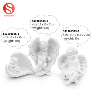 Resina preciosa pequeña Ángel gran forma de amor diseño alas dormir querubín estatuilla - Product Image 2