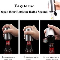 Ouvre-bouteille automatique en acier inoxydable avec récupérateur de capsules magnétique à pression pour vin et bière