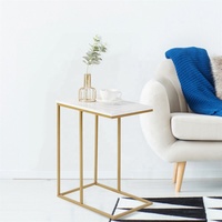 Table de chevet en marbre véritable pour ordinateur portable, canapé d'angle en forme de C, Table basse pour salon