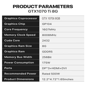 Cartes graphiques Rtx <span class=keywords><strong>1070ti</strong></span> de qualité supérieure 8gb Rtx Cartes graphiques <span class=keywords><strong>1070</strong></span> Ti Gpu Carte de jeu Rtx <span class=keywords><strong>1070Ti</strong></span> - Product Image 3