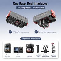 Adaptateur de base magnétique à dégagement rapide pour DJI Osmo Action 6 5 Pro 4 3 Nano, fixation pliable à double griffe avec vis 1/4 pouce, vente en gros