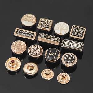 Vuông Vòng Kẽm Hợp Kim Người Đàn Ông Áo Sơ Mi 12Mm Báo Chí Biểu Tượng Mô Hình Kim Loại Abaya Thobe Snap Tùy Chỉnh Nút Với Logo Cho Quần Áo Thobe - Product Image 4