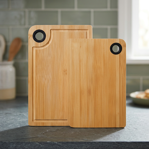 Ensemble de planches à découper en bambou rectangulaires antidérapantes avec rainure pour les jus, lavables au lave-vaisselle, blocs de découpe pour la cuisine - Product Image 4
