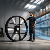 Ventilateur de circulation d'air industriel robuste de 72 pouces avec pales en acier inoxydable pour le déplacement d'air dans les entrepôts