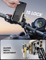 Support de téléphone pour moto Lamicall BCSP02 Secure Grip tout en métal avec amortisseur de vibrations et fixation rapide 1s sur guidon - Promotion
