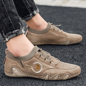 Mocassini da uomo scarpe da passeggio Gommino ballerine in pelle Air-top lacci Casual per il tempo libero fatto a mano leggero all'aperto - Product Image 4