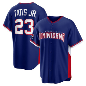 Maillot de baseball cousu République Dominicaine 2026, taille 27 #   Guerrero Jr 22 #   Soto 44 # Rodriguez 23 # Maillot de baseball Tatis Jr World Baseball Classic - Product Image 4