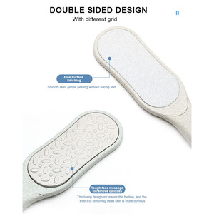 Lima de pie con mango de plástico de paja de trigo de alta calidad, herramientas de pedicura, removedor de callos de acero inoxidable, depurador de <span class=keywords><strong>pies</strong></span> para húmedo y seco - Product Image 2