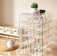 Boîte de rangement transparente anti-poussière pour tasses, verres à vin, thé et vaisselle de cuisine