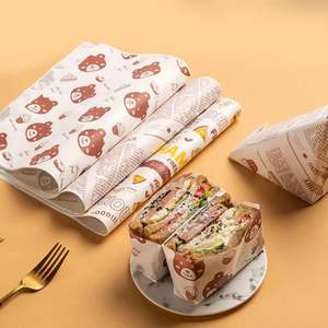 Papel para Comer de Grado Alimenticio con Impresión Flexográfica Personalizada para Hamburguesas, para Restaurantes de Comida Rápida - Product Image 1