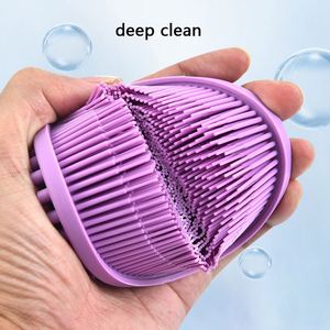 2024 New Massage <b>Shower</b> Back Scrub Easy to Clean <b>Sponge</b> Removal Belt Brush Exfoliating Silicon Silicone Bath Body Scrubber - Product Image 4