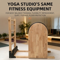 Barril de Pilates Profesional de Madera de Roble de Grado Estudio, Construcción Duradera de Madera Sólida para Gimnasio, Entrenamiento Personal y Profesional