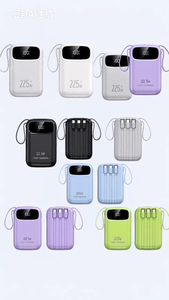 Chargeur portable en promotion, nouvelle mini batterie externe avec écran LED, quatre câbles intégrés, logo OEM, vente en gros de batteries externes - Product Image 5
