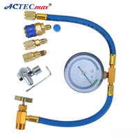 Kit de recharge de climatisation automobile AC.135.1319 avec adaptateur de valve de canette R134a 1/2" ACME RH femelle et coupleur basse pression