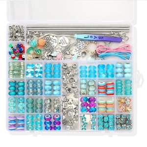 <span class=keywords><strong>Kit</strong></span> de <span class=keywords><strong>fabrication</strong></span> de <span class=keywords><strong>bracelet</strong></span> en alliage avec perles à trous extra-larges et cordon élastique pour des bijoux DIY faciles, parfait pour les fournitures d'artisanat - Product Image 6