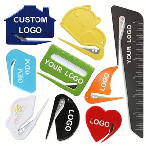 Abrecartas con Logotipo Personalizado, Cuchillo para Papel y Sobres Resistente, Cortador Manual de Plástico, Material de Oficina para Sobres, Paquetes y Correo - Product Image 1