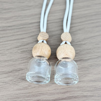 Vente en gros de flacons diffuseurs d'huiles essentielles pour voiture, 10 ml, vides, en verre transparent, à suspendre, avec bouchon sphérique