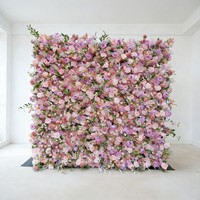 Mur de fleurs artificielles en soie mélangée sur mesure pour toile de fond de mariage, vitrine de centre commercial, fond de fête, décoration murale florale