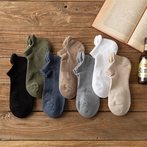 Men's Ankle Socks Pure Cotton Thickened Terry Sole Breathable Solid Color White Casual Wear - Product Image 4