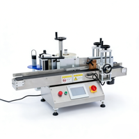 Machines d'étiquetage automatiques de bouteilles rondes en aluminium, en plastique PET, pour boissons, bière, peinture, en usine, sur le bureau