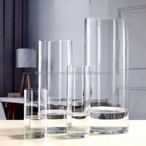 Jarrón de Vidrio Cilíndrico Alto, Moderno, Transparente, de Alta Calidad, para Decoración del Hogar, Diseño Simple, para Flores, Venta al Por Mayor de Fábrica, Económico - Product Image 6
