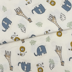 Tela de franela con estampado de pigmento de algodón de un solo lado, personalizada, supersuave, a cuadros/dibujos animados de animales, venta al por mayor - Product Image 3